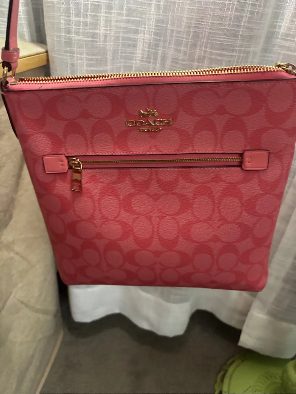 Coach Pink Signature Crossbody Shoulder Bag